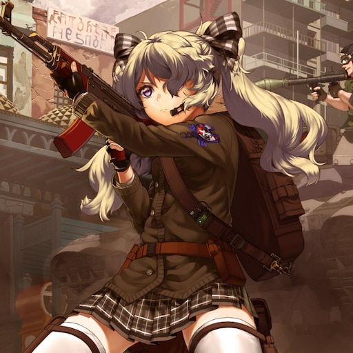 Ảnh Anime chiến binh nữ cầm súng