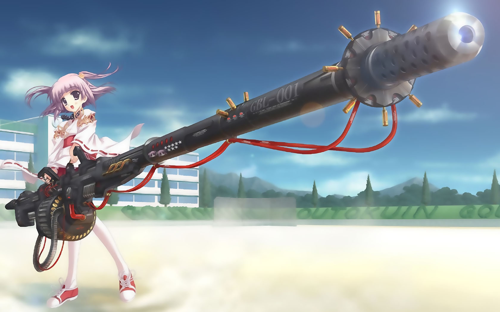 Ảnh Anime con gái cầm súng khổng lồ