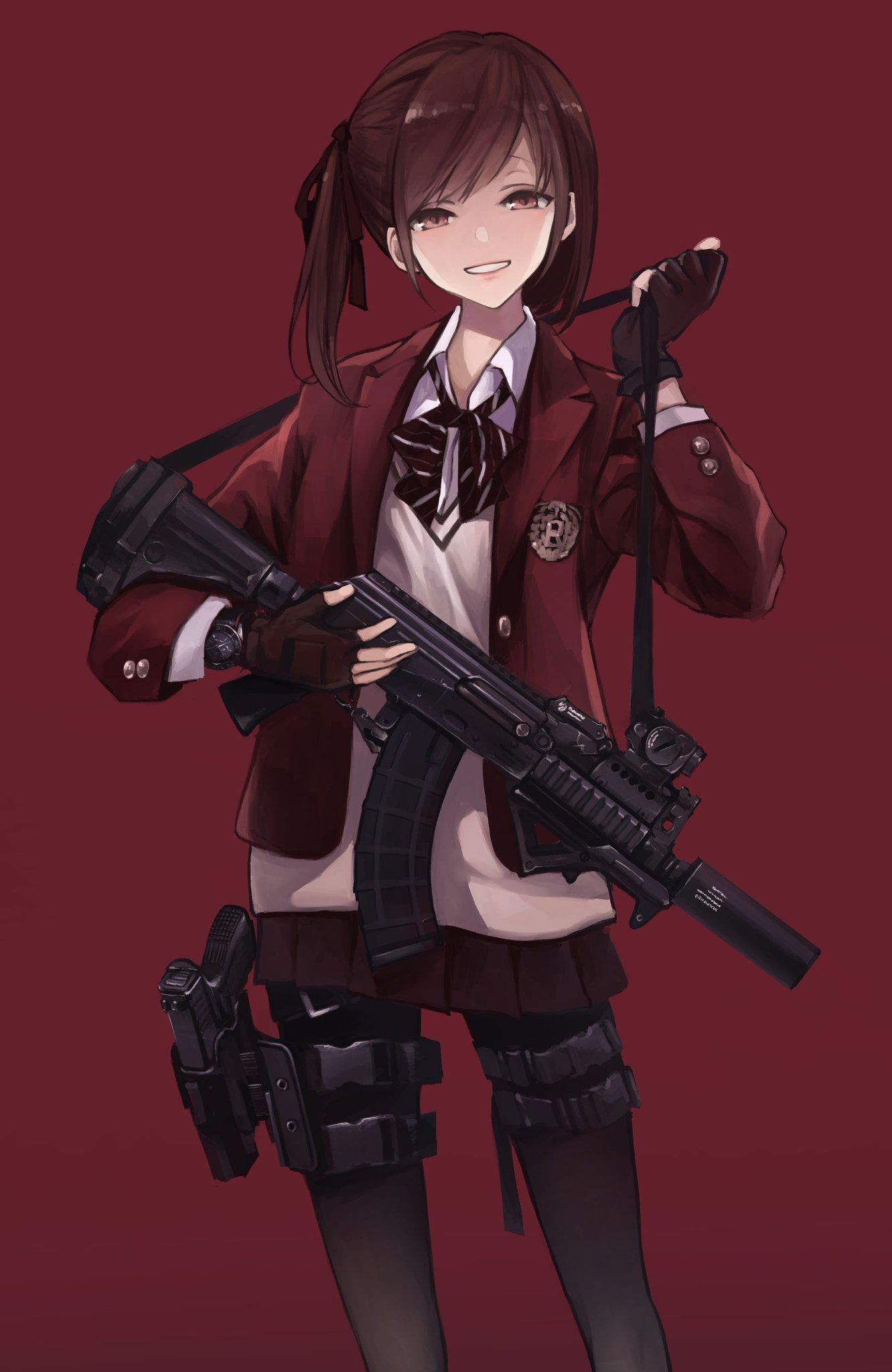 Anime nữ cầm súng chất