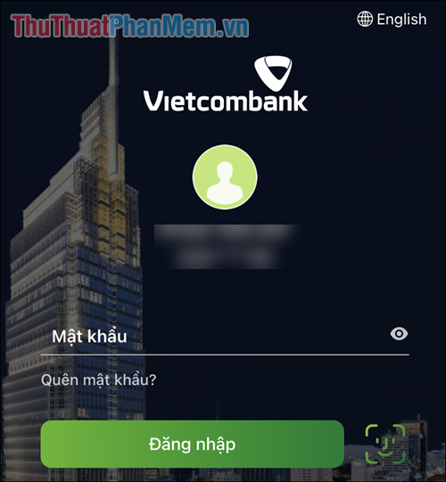 Đăng nhập vào tài khoản cần tắt tính năng SMS Banking trên Vietcombank