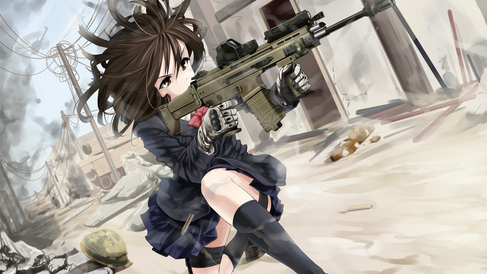 Hình ảnh Anime nữ bắn súng tuyệt đẹp
