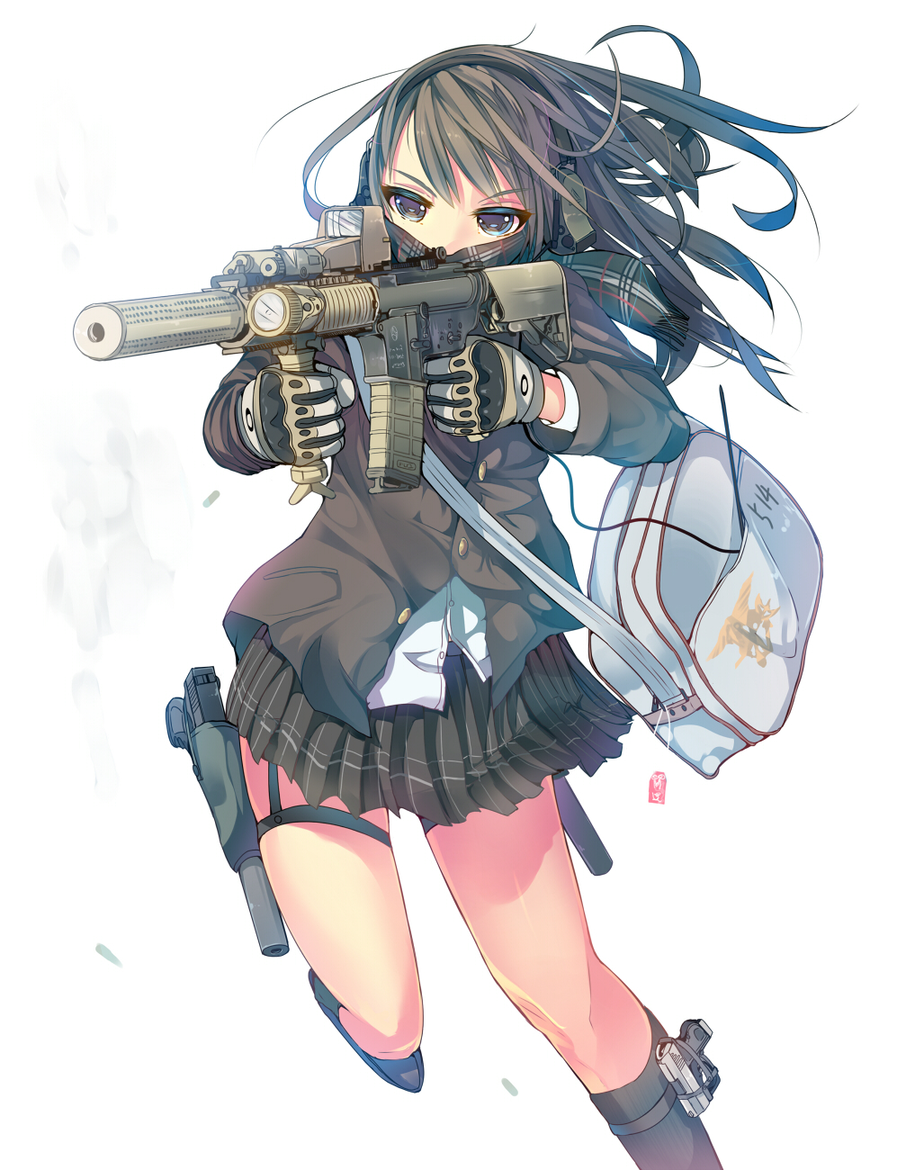 Hình Anime nữ cầm súng chất