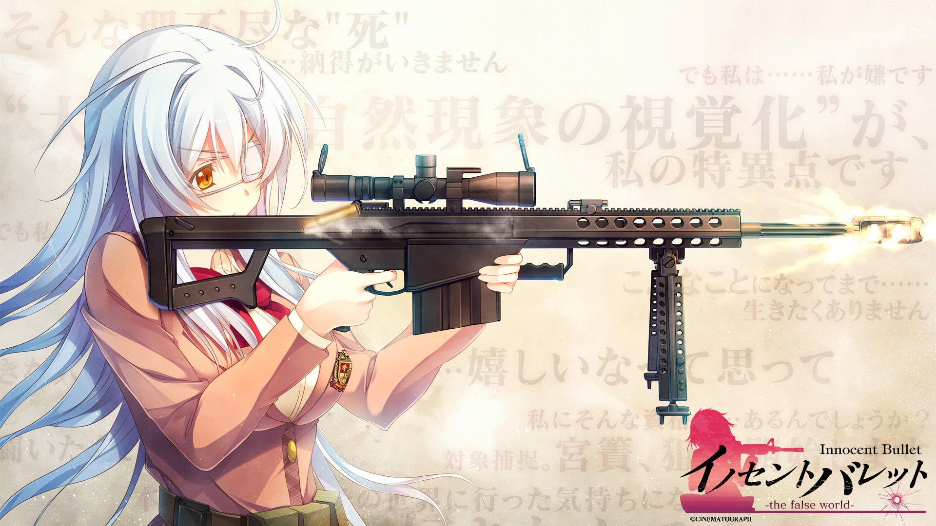 Hình nền Anime nữ cầm súng Full HD dễ thương