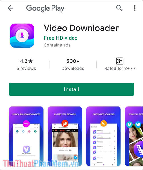 Mở Play Store để tải Video Downloader về điện thoại