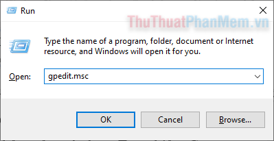 Nhấn Windows + R[ファイル名を指定して実行]Mở hộp thoại và nhập gpedit.msc[OK]Nhấn