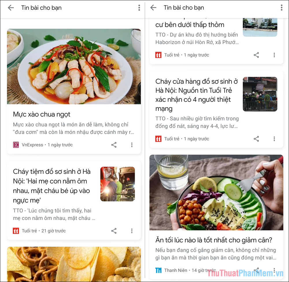 Từ đồ ăn đến tin tức, Google đều giúp bạn