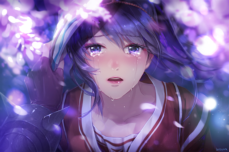 Hình ảnh giọt nước mắt anime buồn