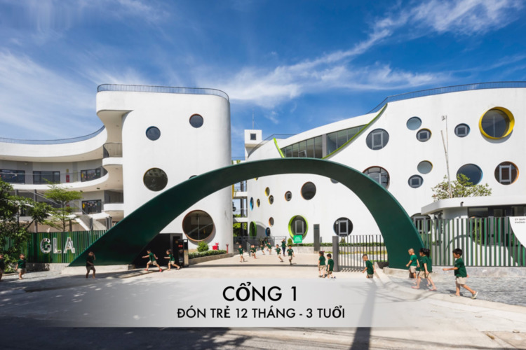 Thiết kế cổng trường mầm non đẹp như mơ tại Vinh