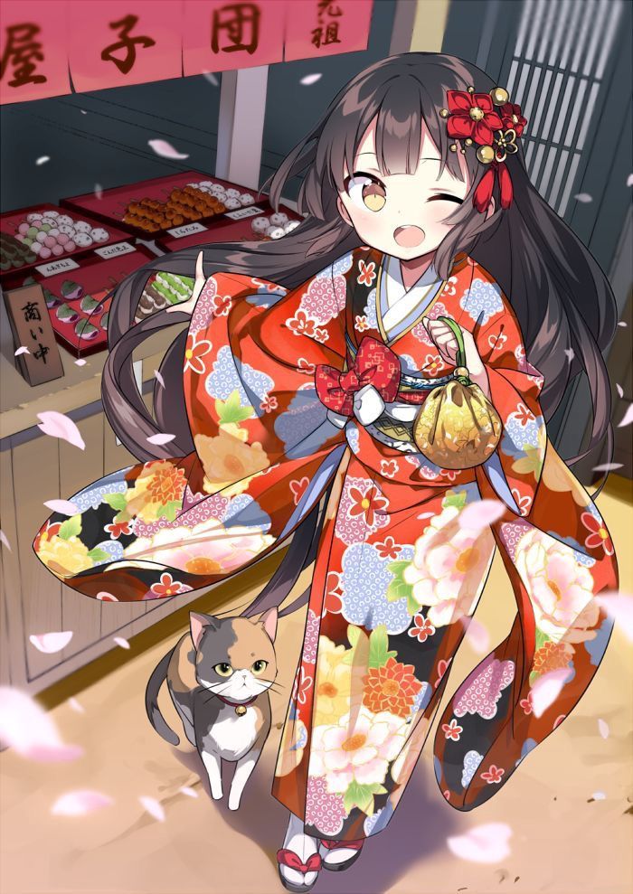 Hình ảnh Anime Kimono đáng yêu cute