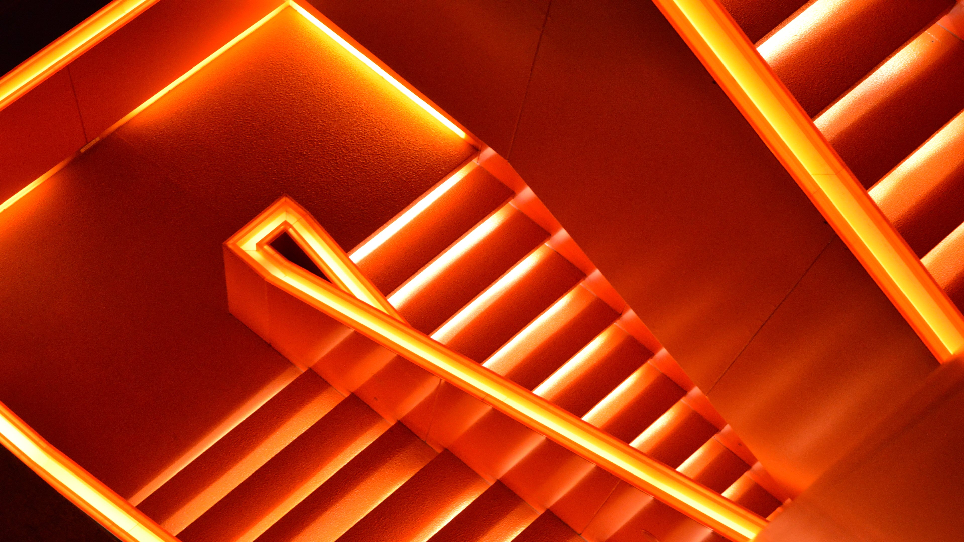 Nền màu cam Neon cho máy tính chất lượng cao 4K