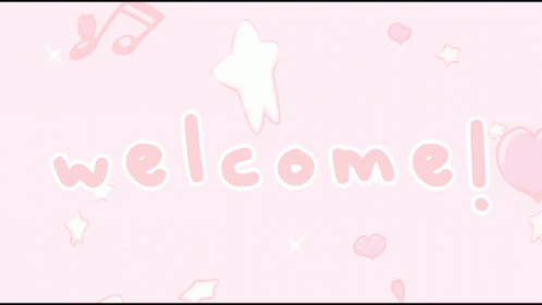 Ảnh động chữ Welcome màu hồng đáng yêu