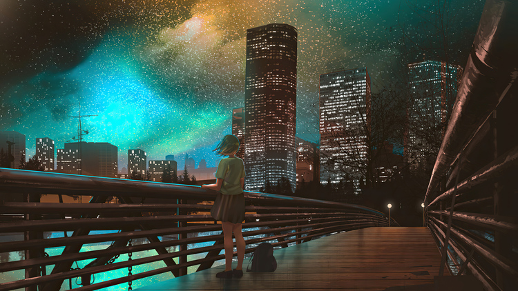 Hình ảnh của anime bầu trời đêm 4K