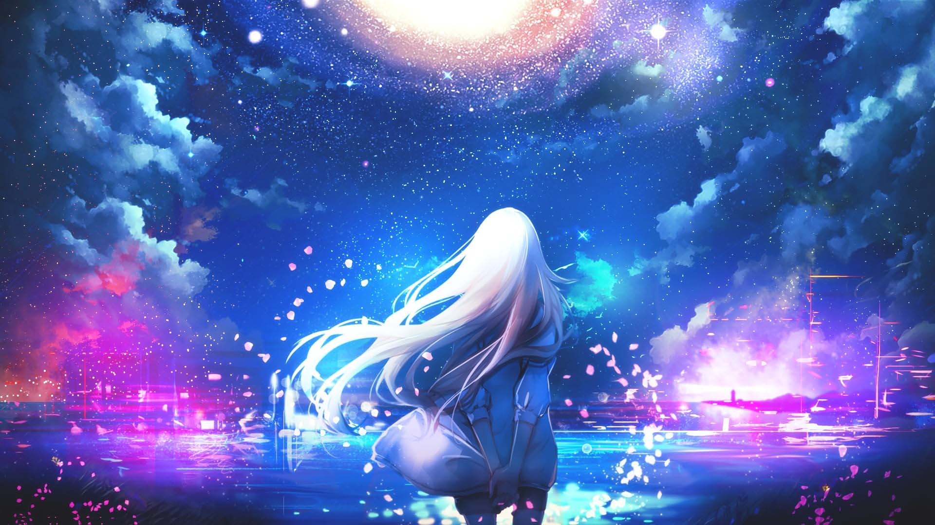 Hình ảnh đẹp về bầu trời đêm anime