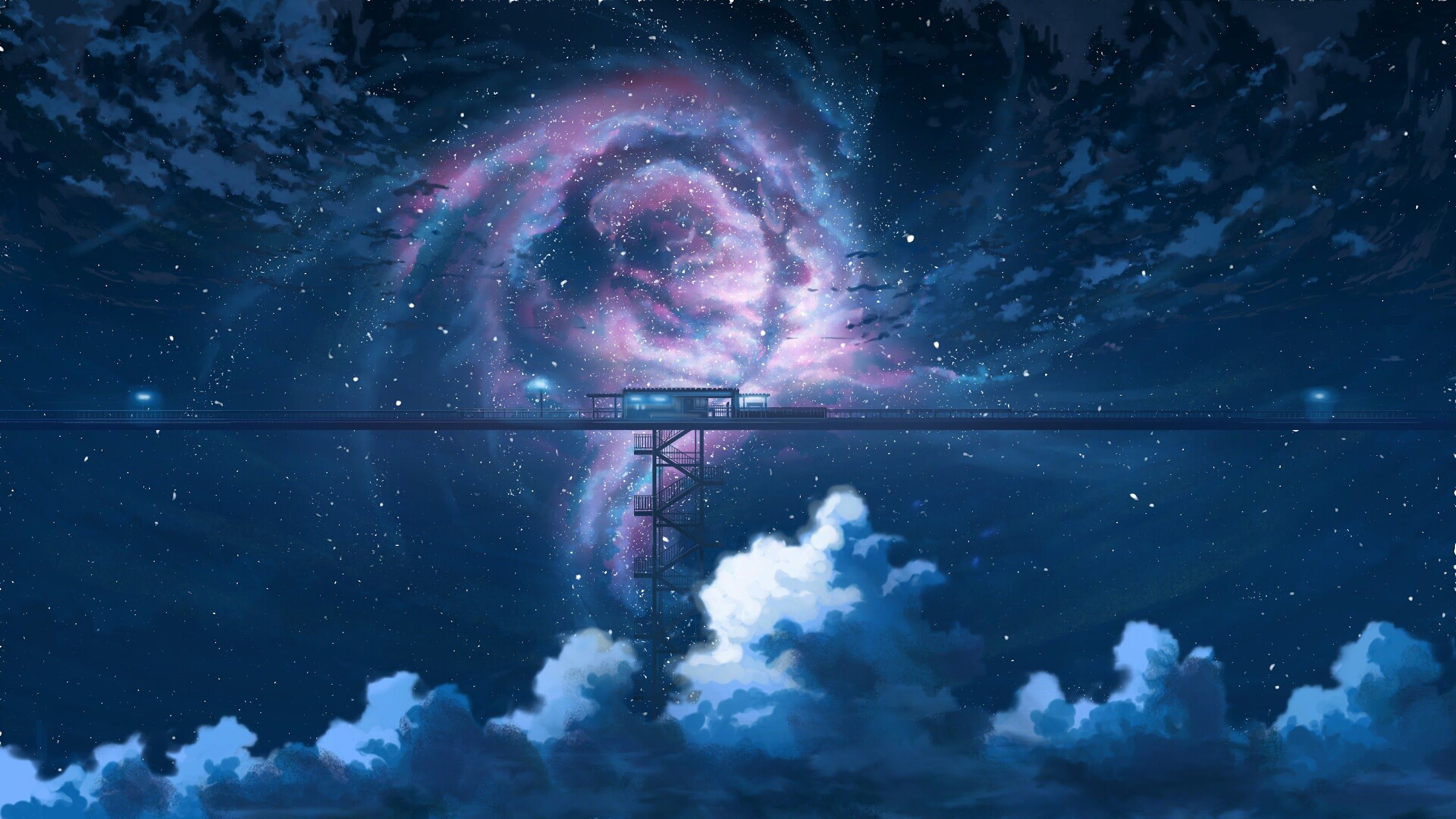 Hình ảnh bầu trời đêm anime lung linh đẹp nhất