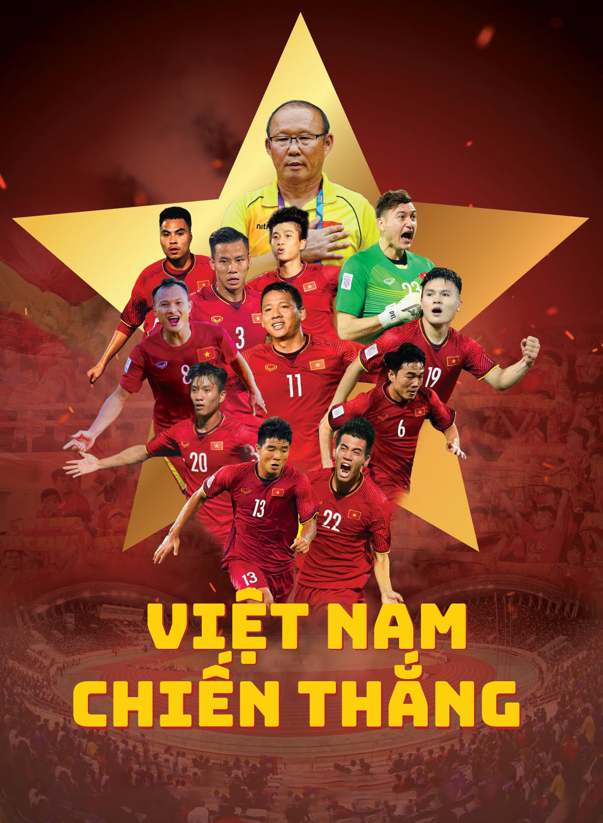 Hình ảnh đội tuyển Việt Nam chiến thắng