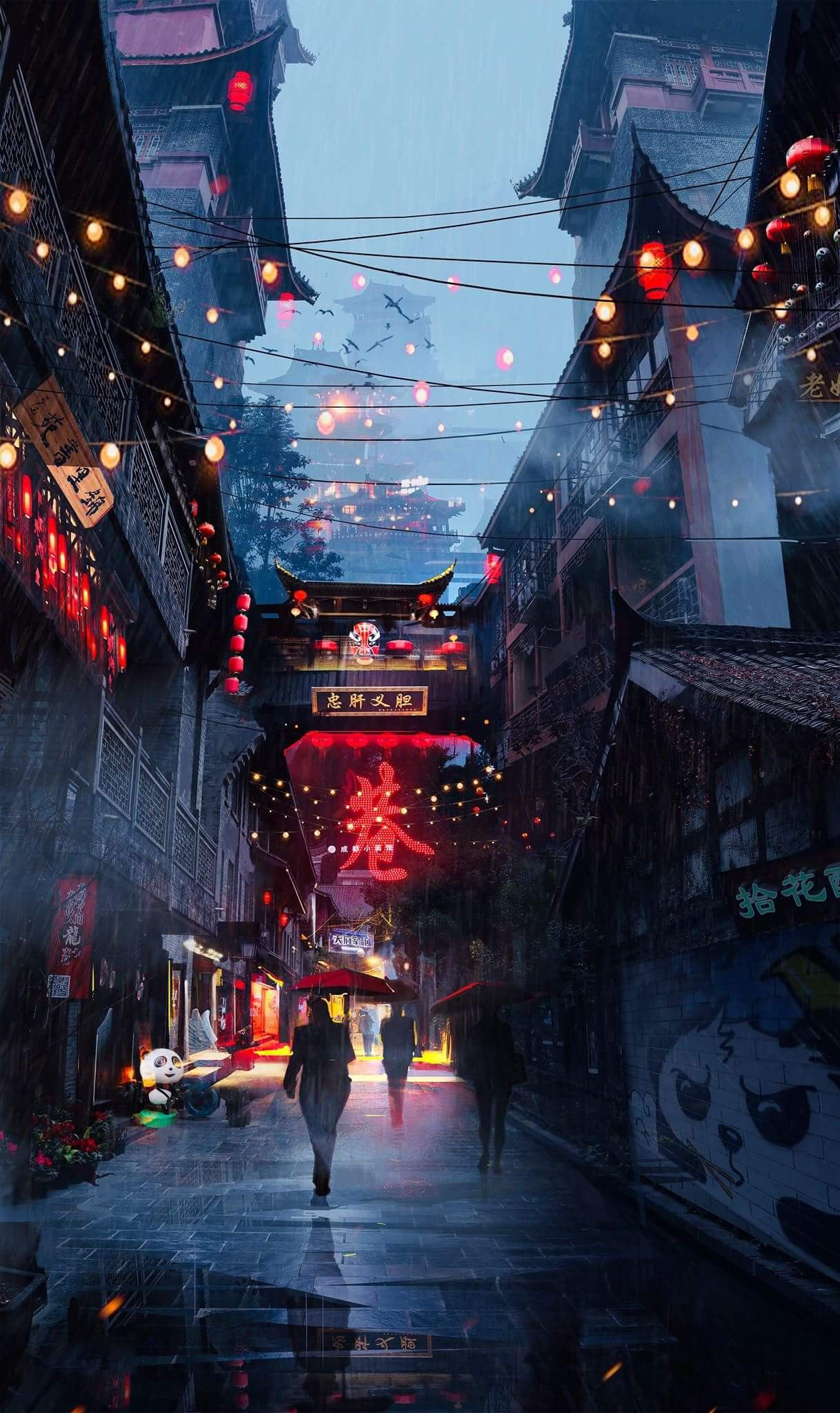 Hình hình ảnh phố tối Trung Hoa