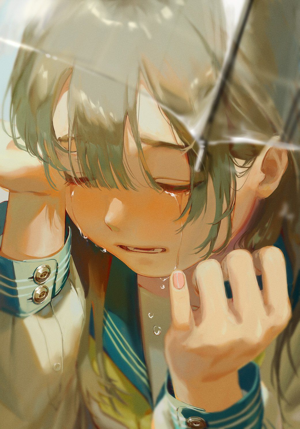 Hình anime khóc thầm tuyệt đẹp