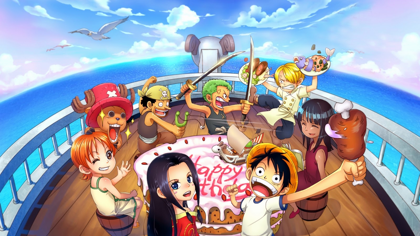 Hình anime One Piece vui vẻ hài hước