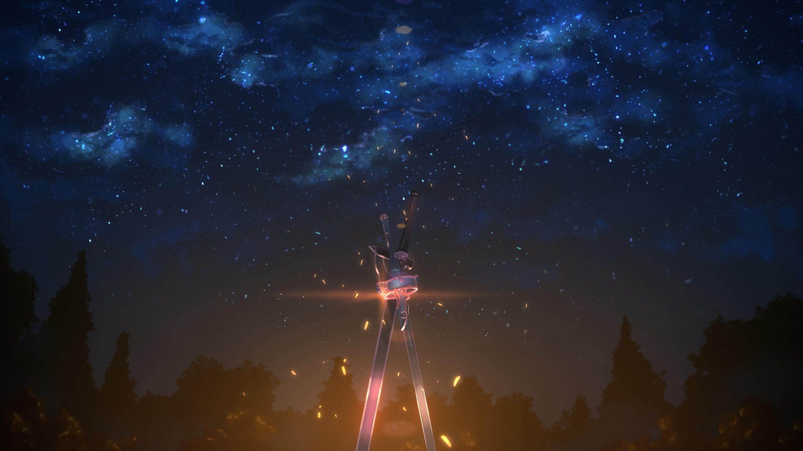 Hình bầu trời đêm anime tuyệt đẹp