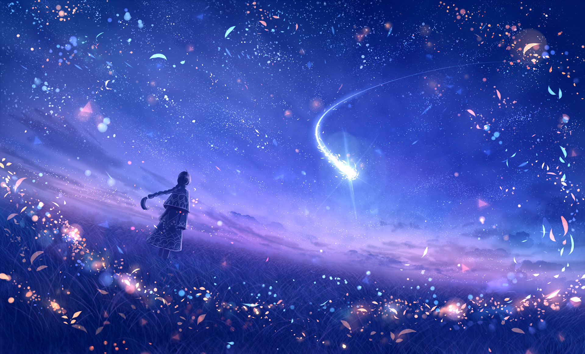 Hình ảnh máy tính Anime Night sky