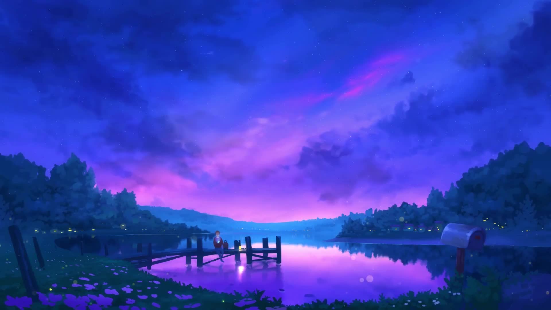 Hình nền bầu trời đêm đẹp anime