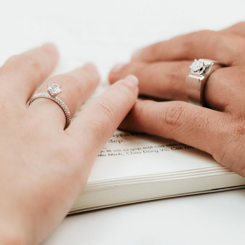 Hình ảnh đôi nam nữ đeo nhẫn cưới
