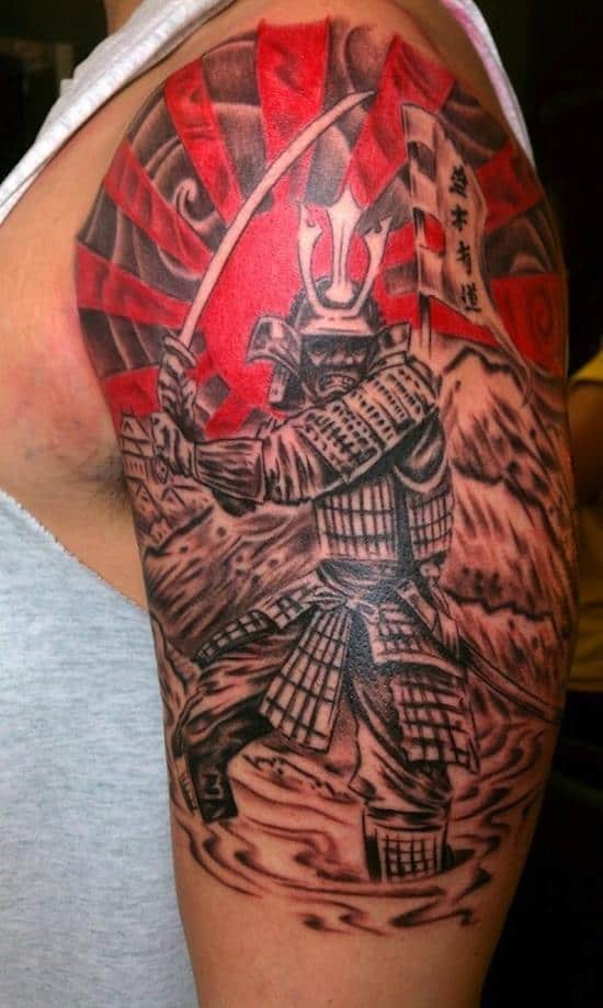 Hình xăm Samurai Nhật Bản mặt quỷ