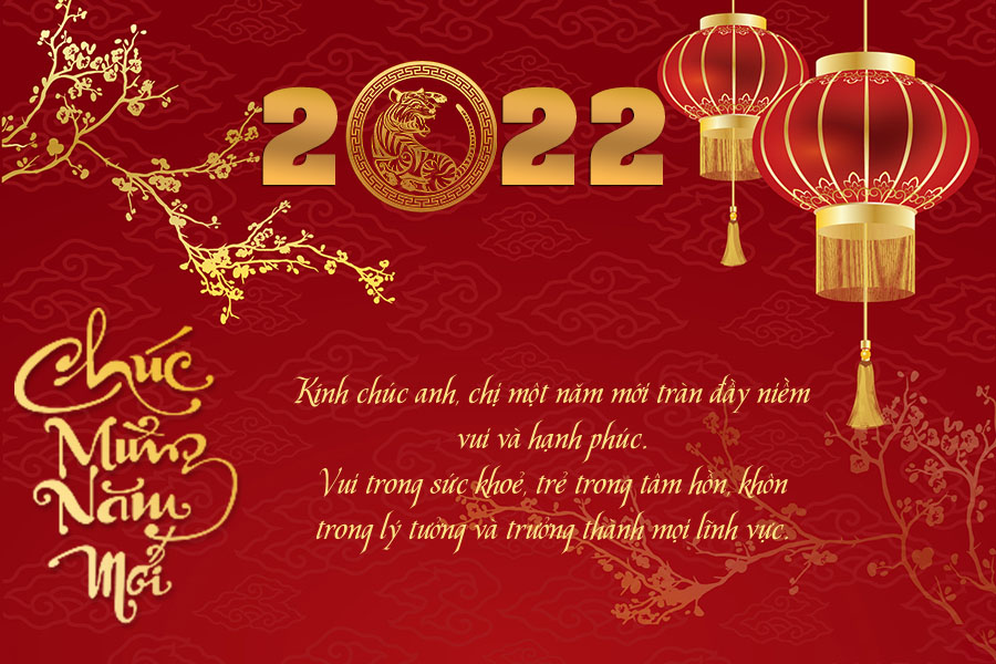 Mẫu thiệp chúc mừng năm mới 2022