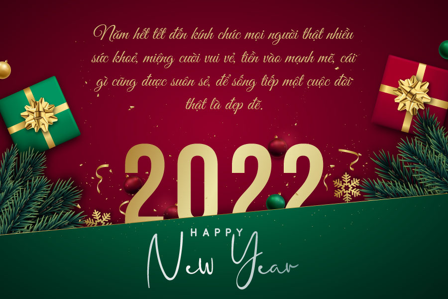 Mẫu thiệp đẹp chúc mừng năm mới 2022 vui vẻ