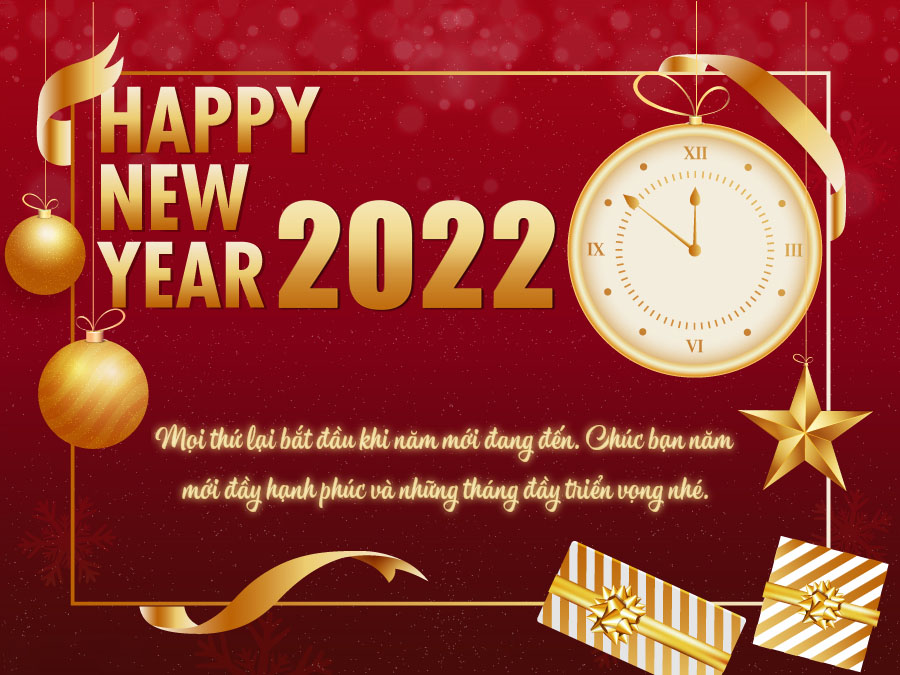 Thiệp chúc mừng năm mới 2022 thành công