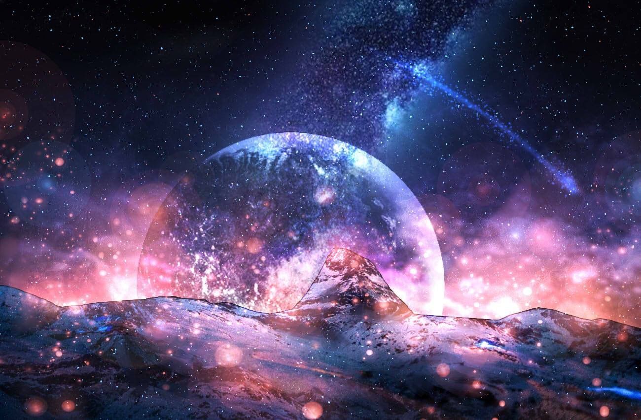 Một bức tranh tuyệt đẹp về thiên hà vũ trụ anime