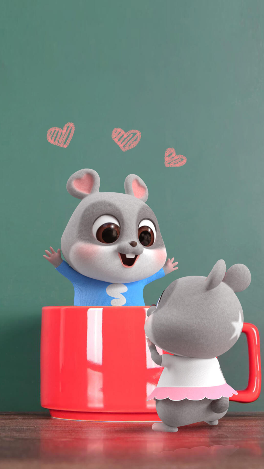 Hình nền con chuột 3D cute