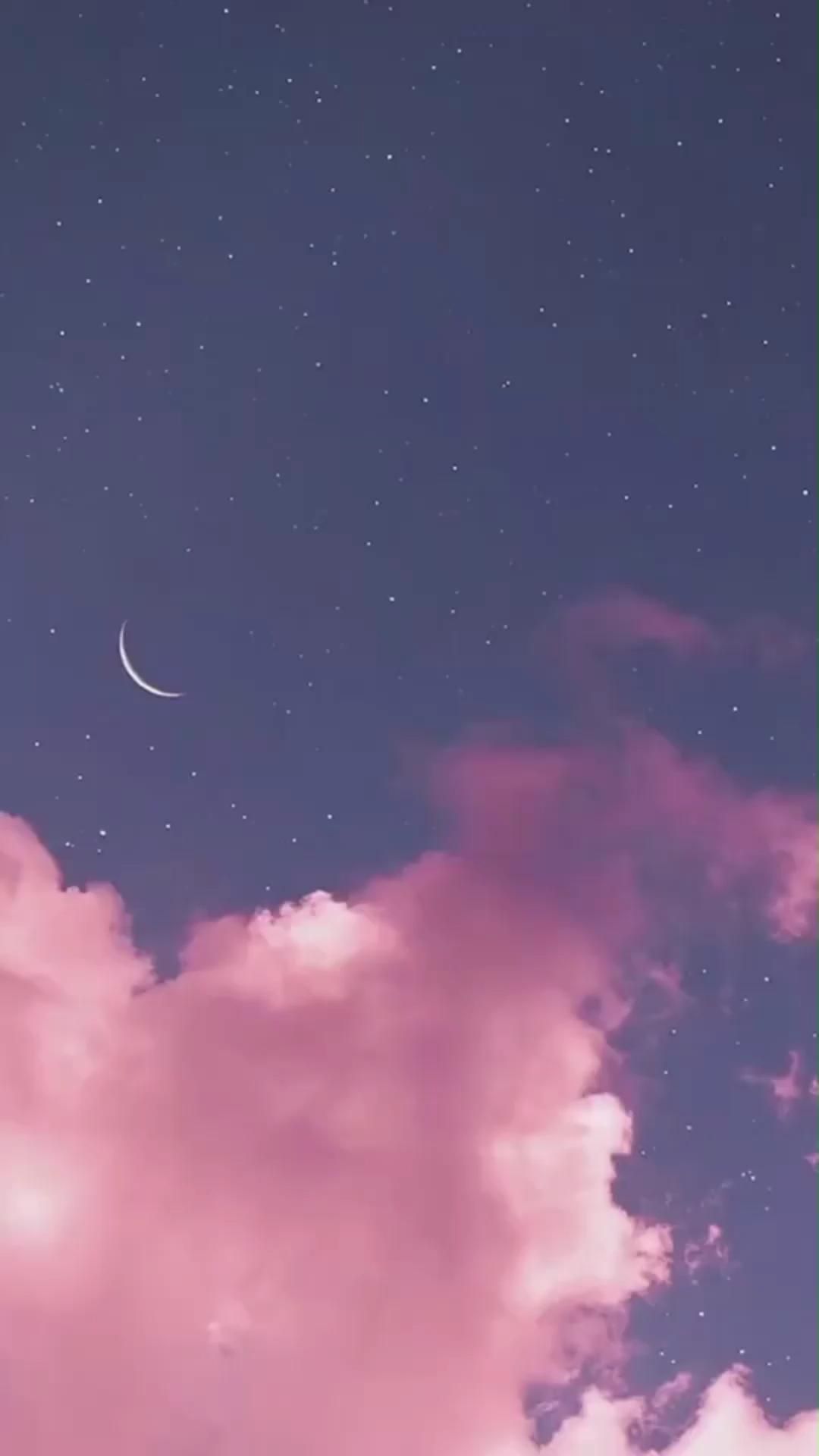 Ảnh bầu trời đêm màu hồng tím