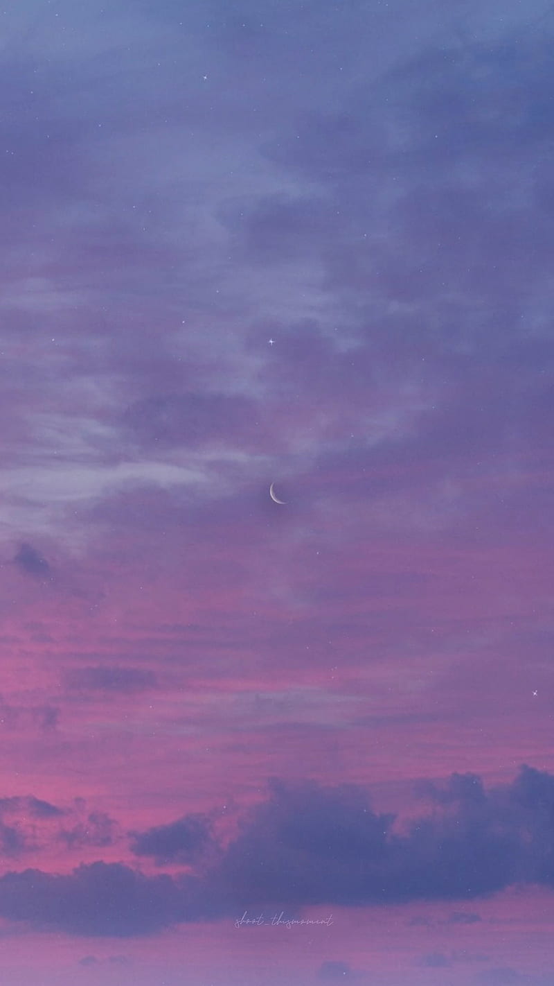 Hình bầu trời đêm màu hồng tím