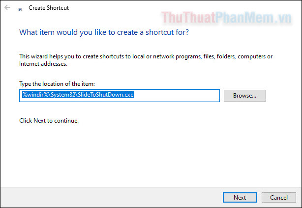 Cách tạo chức năng Slide to Shutdown trên Windows 10