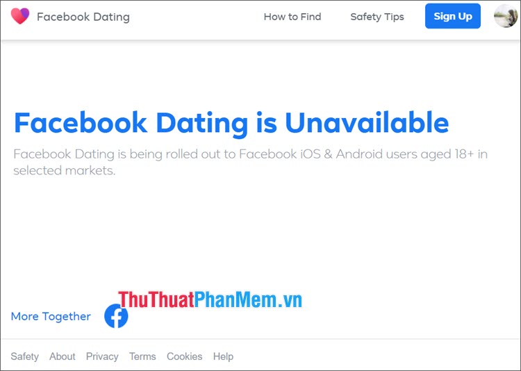 Tôi nhận được thông báo lỗi khi đăng nhập Facebook Dating trên web