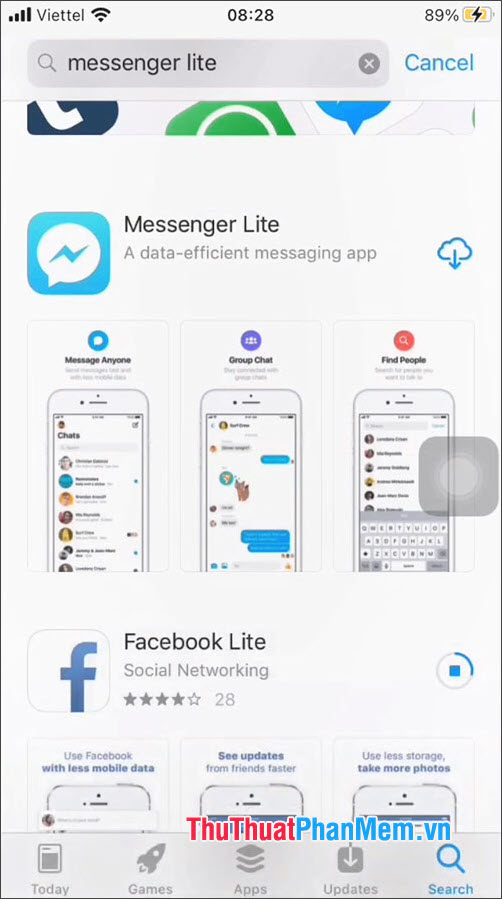 Cách tải Messenger Lite cho iPhone