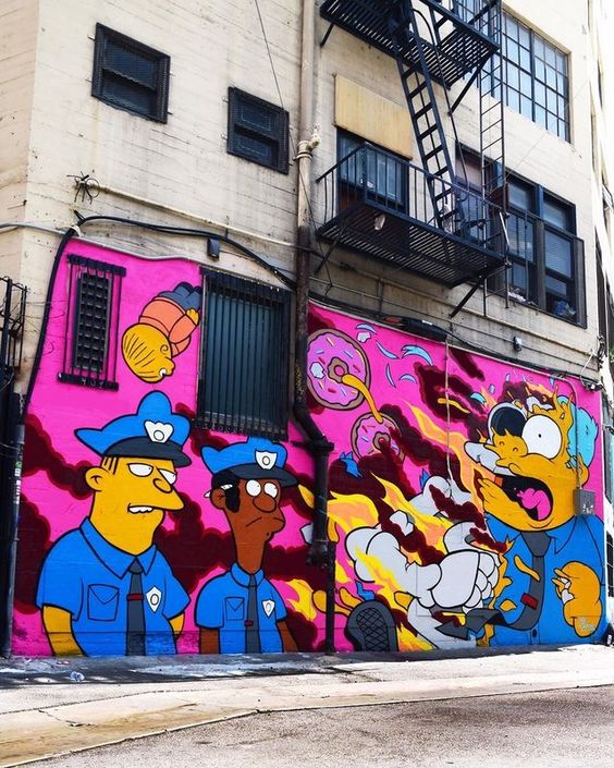 Ảnh Graffiti gia đình Simpson
