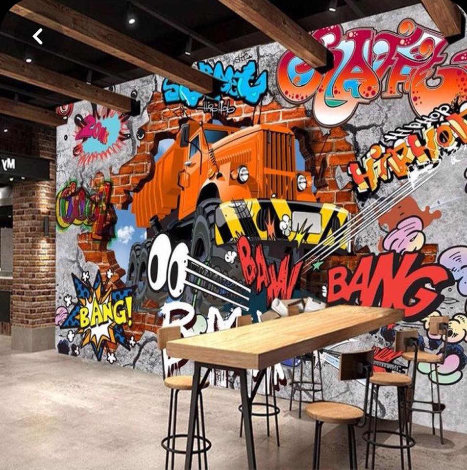 Hình ảnh graffiti của quán cà phê