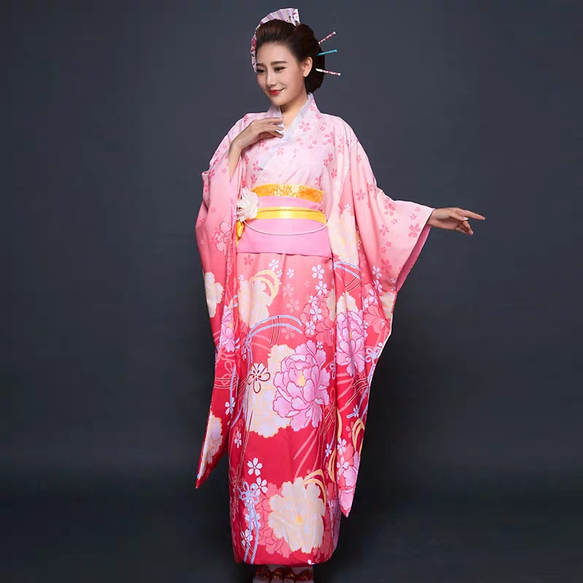 Hình ảnh Kimono hồng đẹp