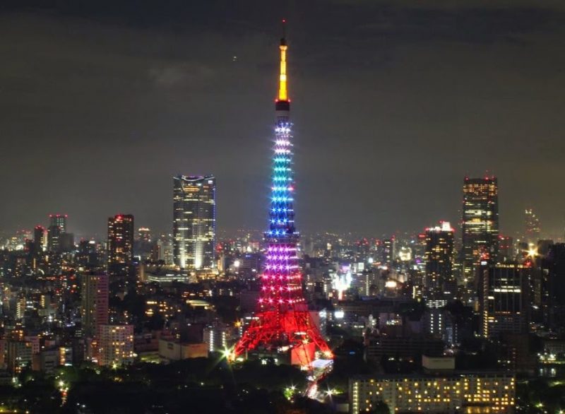 Hình ảnh tháp Tokyo sắc màu