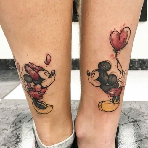 Hình xăm đôi chuột Mickey đẹp