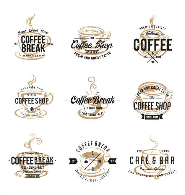 Mẫu logo quán cafe, đồ uống