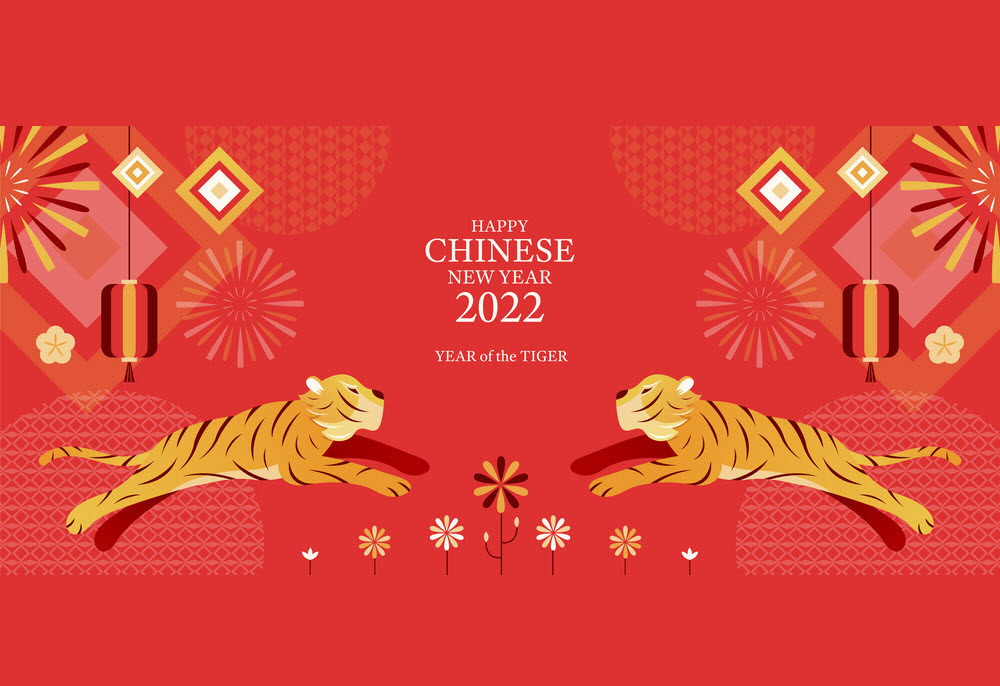 Background chúc mừng năm mới 2022 màu đỏ