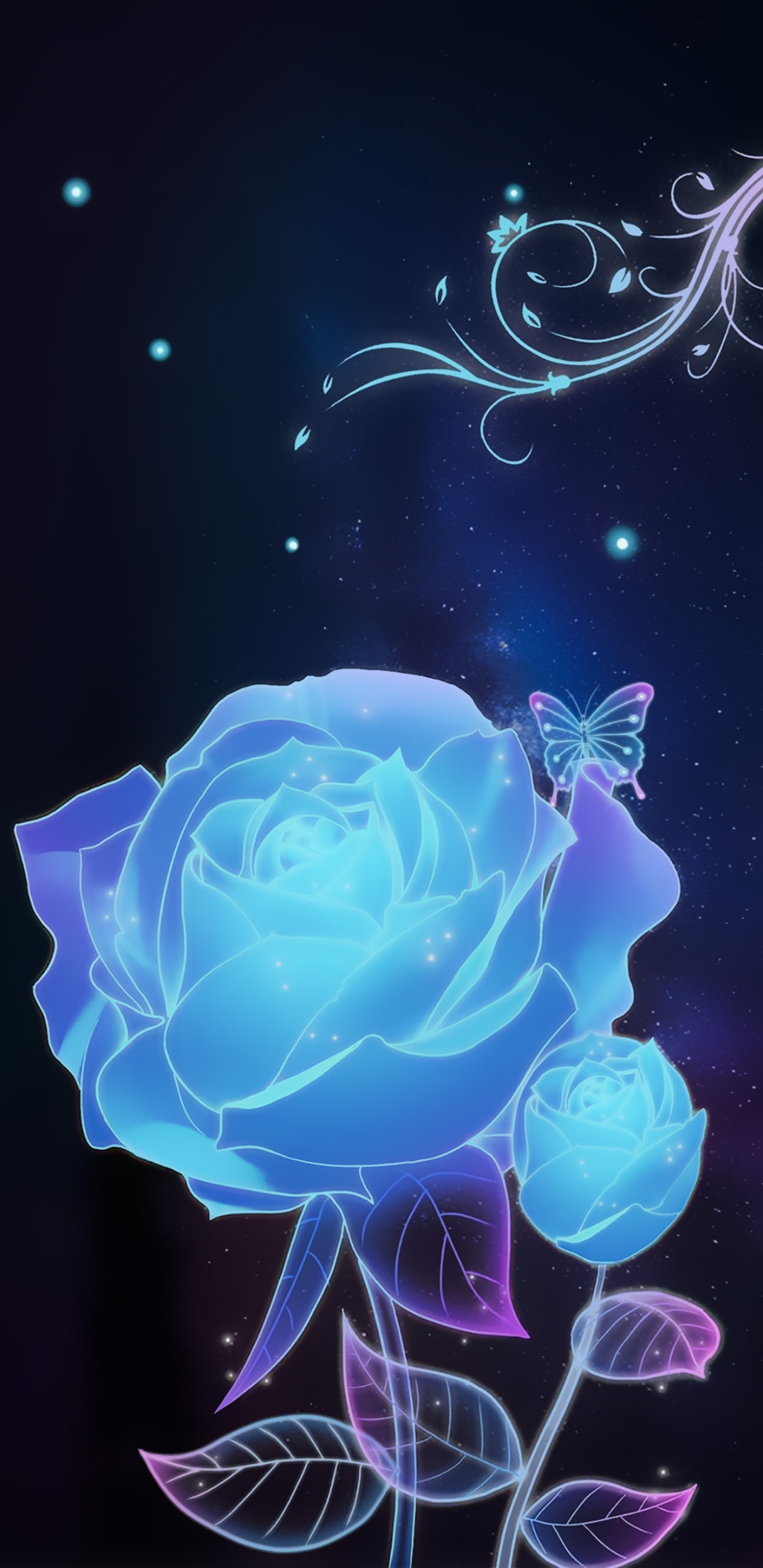 Hình nền hoa hồng xanh 3D
