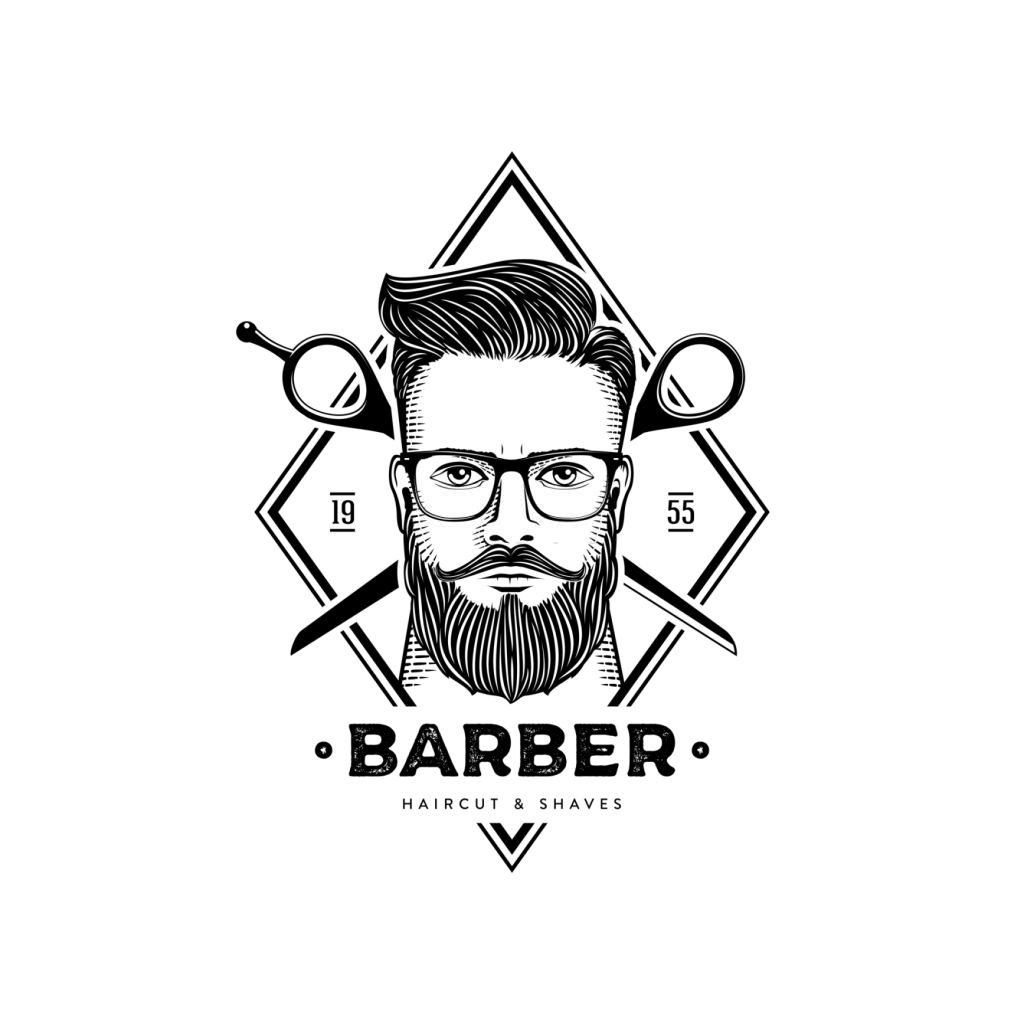 Logo tiệm cắt tóc nam