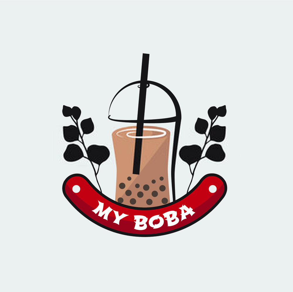 Mẫu logo trà sữa nâu