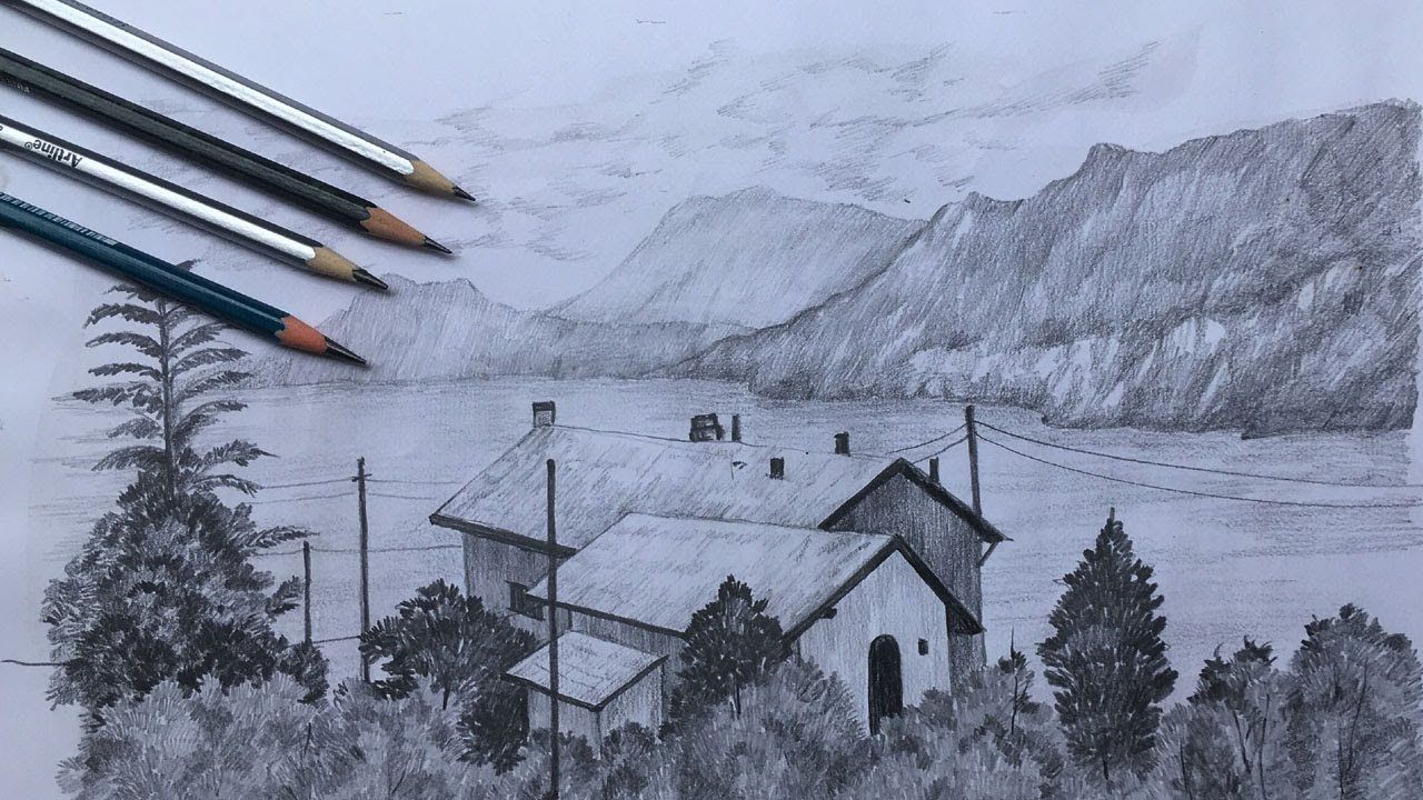 Vẽ phong cảnh buồn tuyệt đẹp bằng bút chì