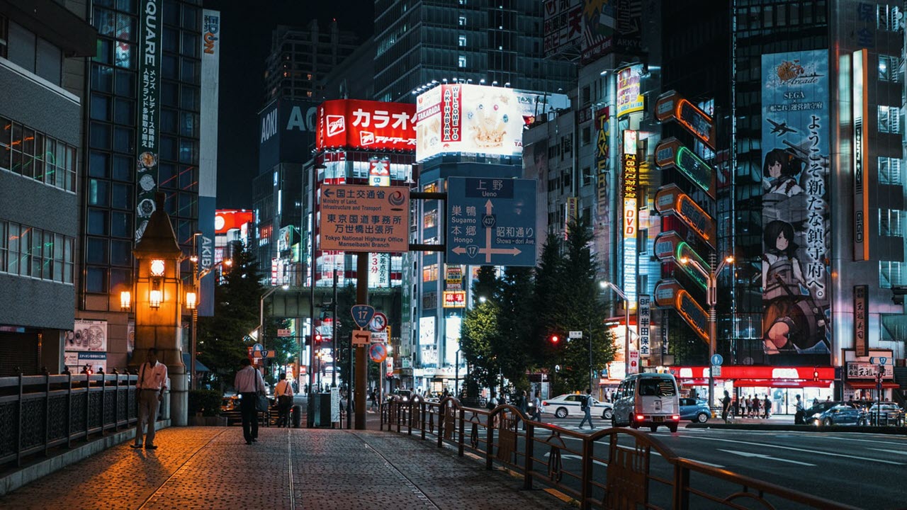 Ảnh nền thành phố Tokyo về đêm