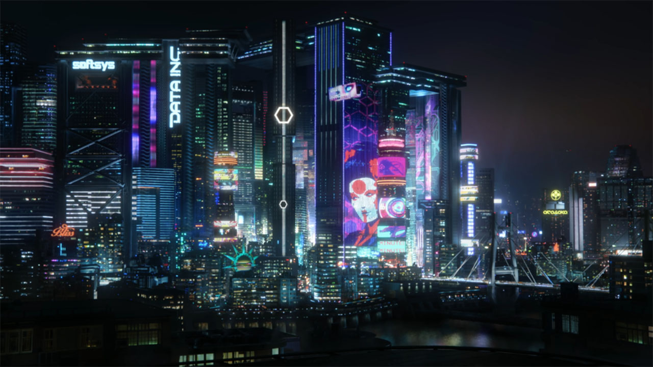 Ảnh nền thành phố về đêm 3D